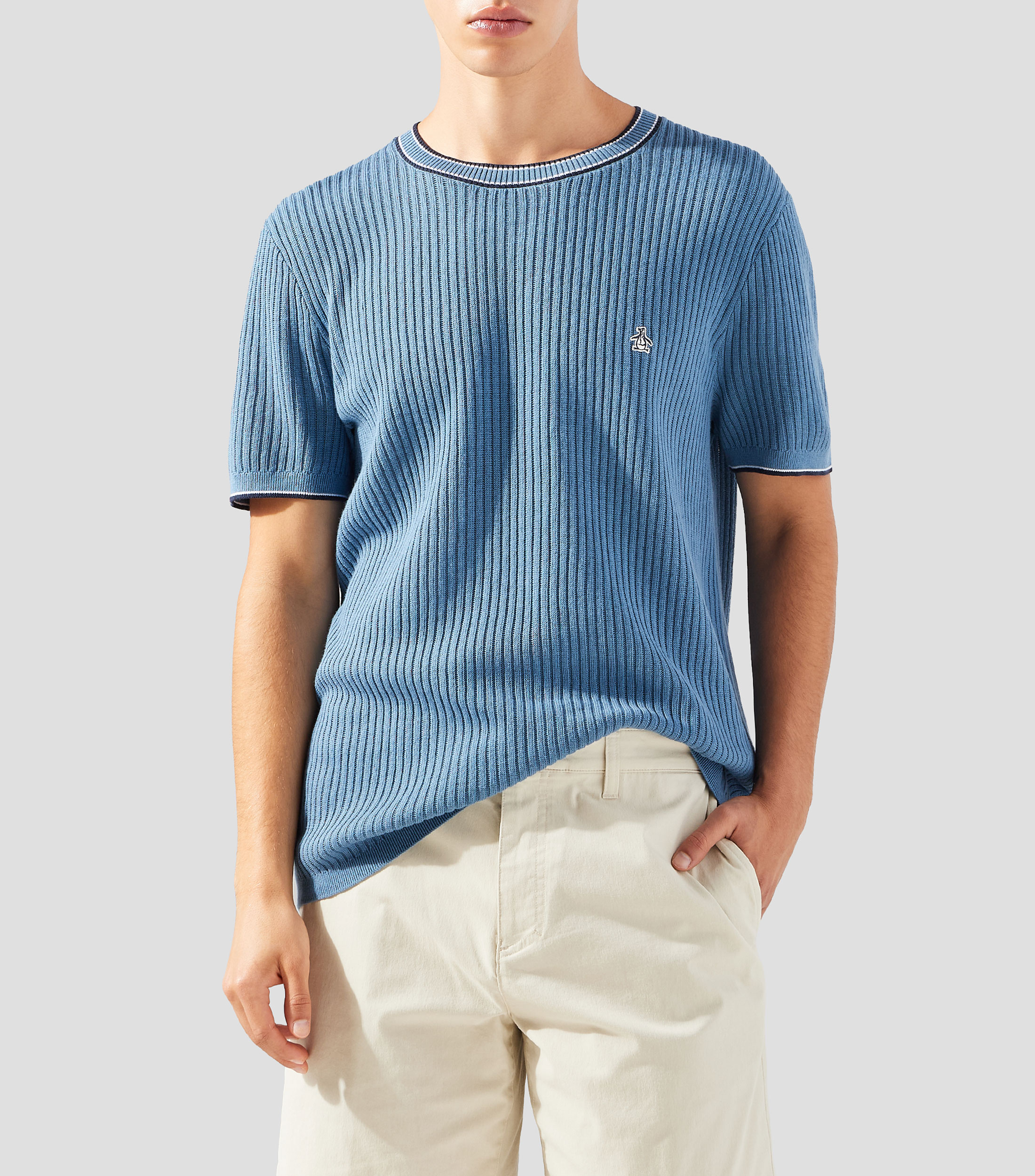 Playera cuello redondo manga corta lisa Hombre